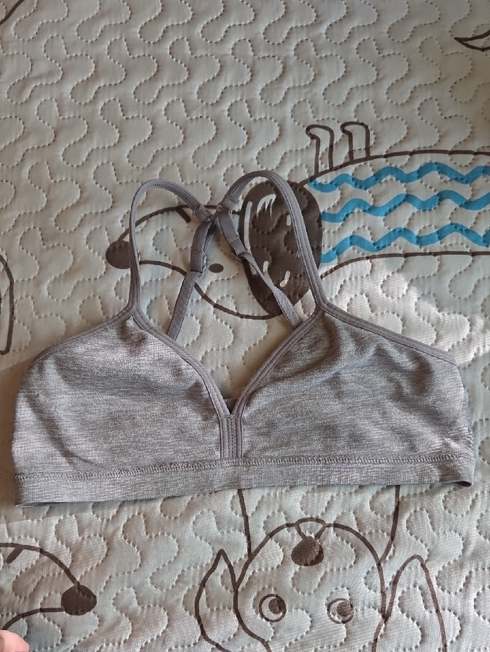 Childs Size Wonder Nation Heather Gray Bralette with Double Straps.